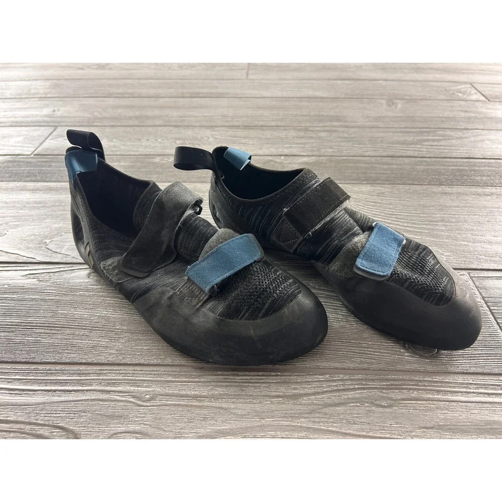 Black Diamond Momentum Climbing Shoes Mens 11 Womens 12 Black Gray Blue Velcro